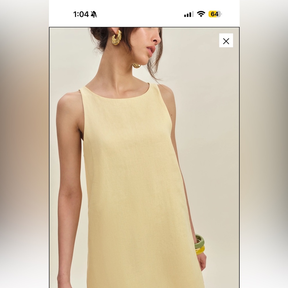 Reformation Jessi Linen Dress Yellow - Size 0